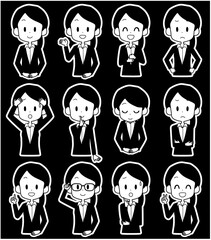 ビジネスウーマン　表情セット