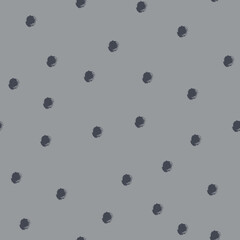 Seamless pattern. Casual polka dot texture. Stylish doodle. Trend colors 2021 - yellow grey orange
