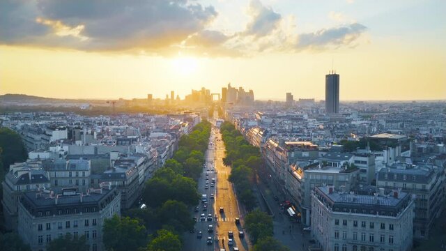 Paris view from Triumphal Arch, France