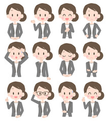 ビジネスウーマン　表情セット
