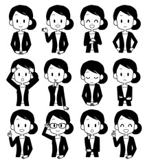 ビジネスウーマン　表情セット