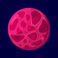 Planet in space. Vector cartoon illustration. Isolated object.