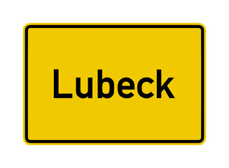 Lubeck city limits road sign in Germany	