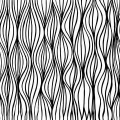 Seamless vector abstract pattern. 60s hippie psychedelic art. Print for fabric. Black and white