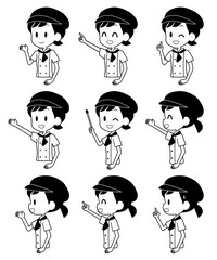 パティシエ　カフェ　表情セット