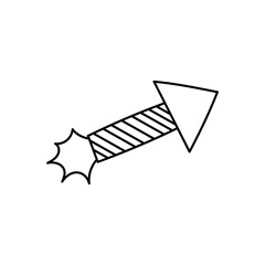 Fireworks rocket line and glyph icon, New year and Christmas, xmas sign vector graphics, a linear pattern on a white background, eps 10.