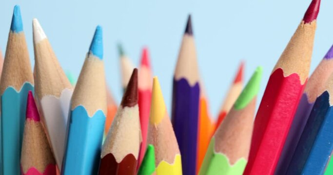 Many different colorful pencils, closeup