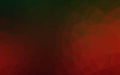 Dark Green, Red vector abstract mosaic background.