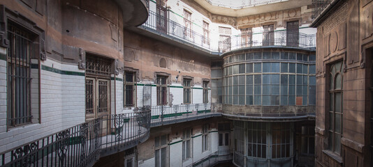 Old abandoned Adria palace in Budapest Hungary