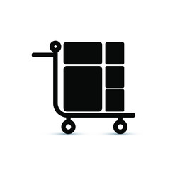 Vector of delivery packages on the trolley. Eps10 vector illustration