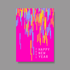 New Year Flyer, Card or Background Vector Design - 2021