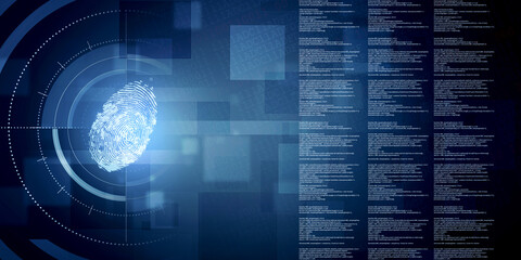 Obraz premium Fingerprint Scanning Technology Concept 2d Illustration