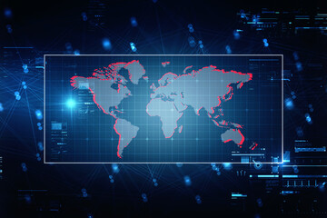 2d illustration world map abstract background