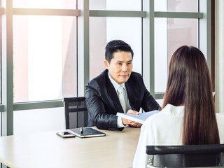 Business people with Job interview in office.