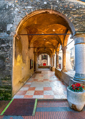 Fototapeta na wymiar Church Santa Maria Della Neve view in Sirmione Town in Italy 