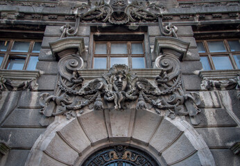 Old abandoned Adria Palace in Budapest Hungary