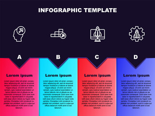 Set line Head hunting concept, Financial growth, Startup project and . Business infographic template. Vector.