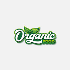 Organic food typography logo template