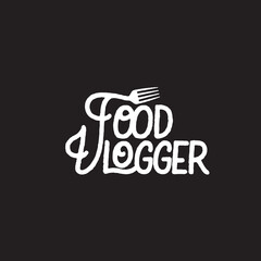 Food vlogger typography logo template
