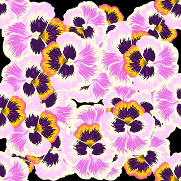 Pink Pansy Flower Pattern .