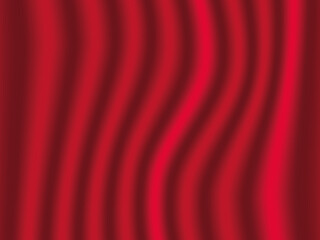 Realistic red fabric. Wavy background of red silk fabric. Vector