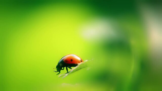 ladybird insect on natural spring background