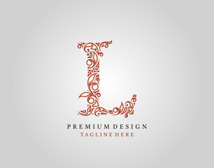 Letter L Luxury logo icon, Elegant flourishes ornament monogram design vector.