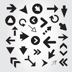 Arrow icon set isolated on background. Trendy vector collection. Different arrow icons in flat style. Creative arrows template for web site, app, graphic design, ui and logo. Arrow vector symbol