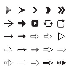 Arrow icon set isolated on background. Trendy vector collection. Different arrow icons in flat style. Creative arrows template for web site, app, graphic design, ui and logo. Arrow vector symbol