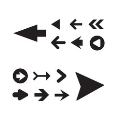 Arrow icon set isolated on background. Trendy vector collection. Different arrow icons in flat style. Creative arrows template for web site, app, graphic design, ui and logo. Arrow vector symbol