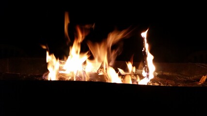 fire in the fireplace