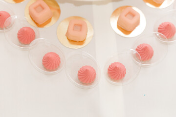 Candy bar. Delicious wedding reception candy bar dessert table