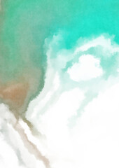 Abstract colorful watercolor on white background. Digital art painting.