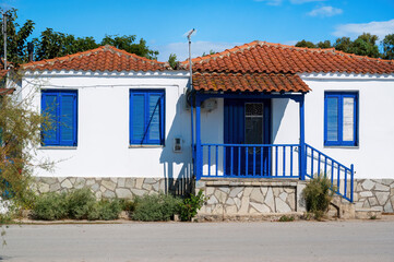 Fototapeta na wymiar Dwelling house in Nikiti, Greece