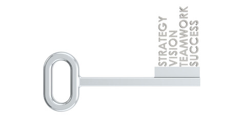 Silver key with success values