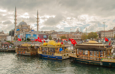 View of the quay of Istanbul (Turkey)