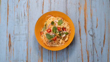 Asian-style noodle and vegetable salad