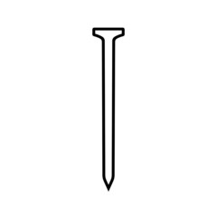 Metal nail line icon. Simple wire nail. Vector Illustration