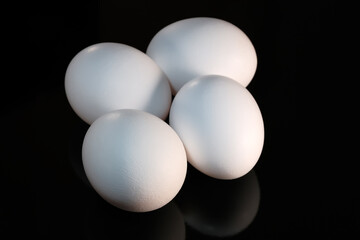 White raw chicken eggs
