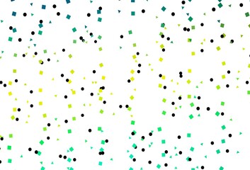 Light Green, Yellow vector texture in poly style with circles, cubes.