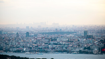 View of the Istanbul at cloudy weather, Turkey