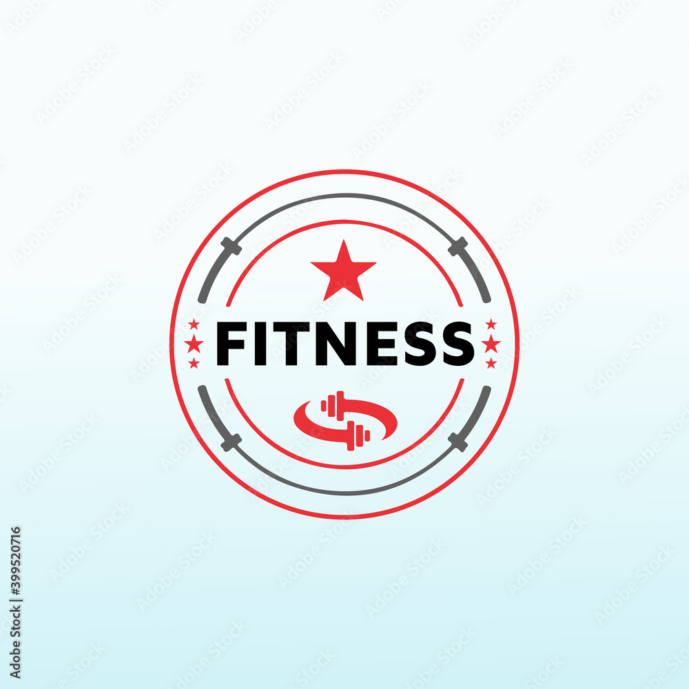 Wall mural Club fitness vector logo design idea, fitness logo design, dumbbell icon, Gym Logo Ideas and Fitness Logo Designs