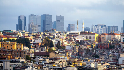 View of the Istanbul at cloudy weather, Turkey