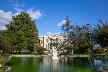 Dolmabahce Palace gardens in Istanbul, Turkey