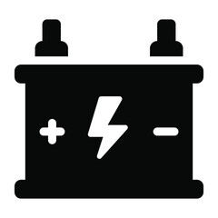 
A vector of car battery, auto battery in solid style 
