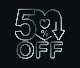 Valentine's day discount template in heart shape.
