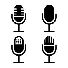 Microphone vector icons. podcast icon vector. Voice vector icon. Record studio Symbol.