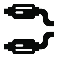 
Exhaust pipe icon in editable filled style 
