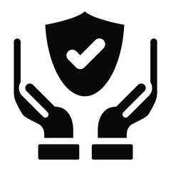 
Protection concept, hands holding safety shield 
