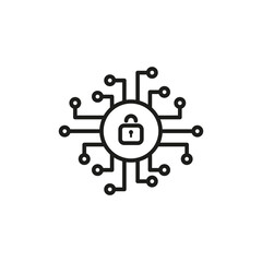 Icon cyber security. Simple vector illustration on a white background